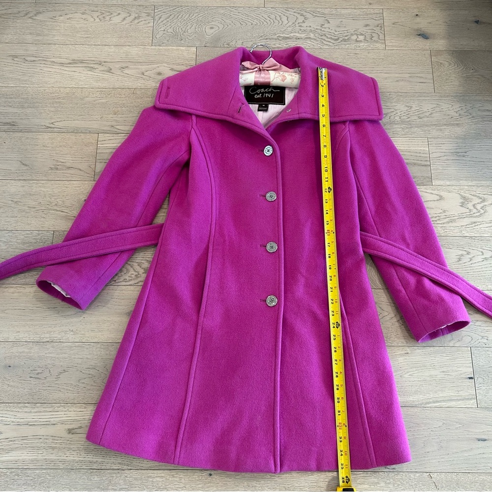 Coach Belted Wool Coat size Medium - Picture 5 of 9